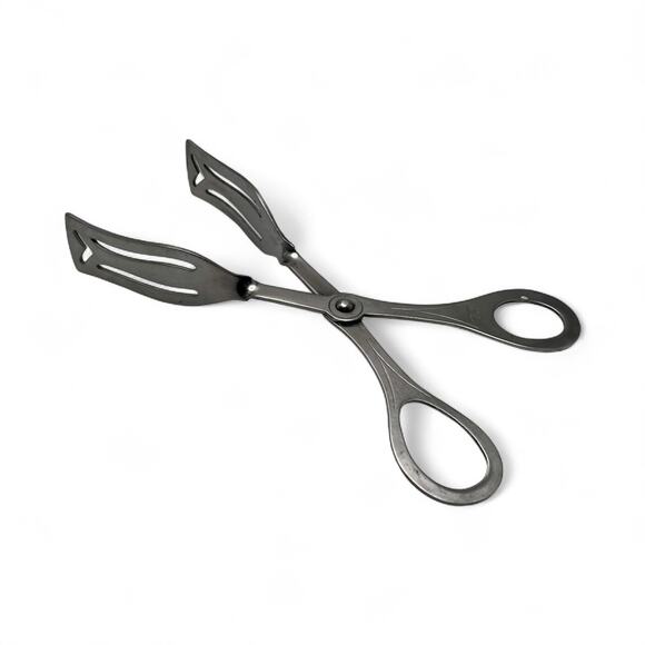 Vintage Stainless Steel Pastry Tongs Servers Japan MCM Serving Utensil 8”Teatime - Picture 1 of 16